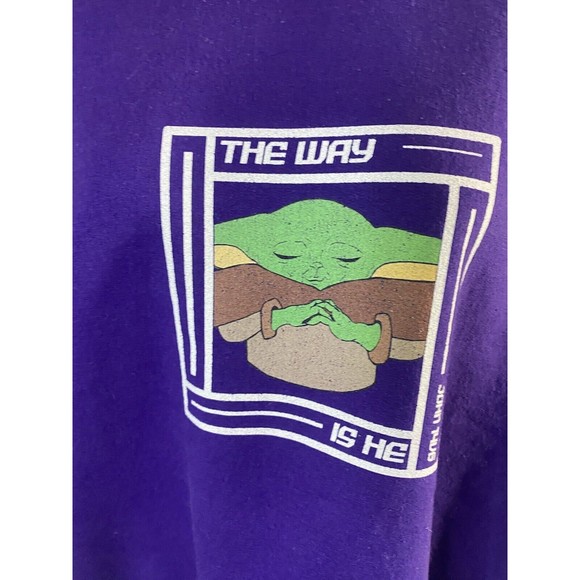Star Wars Yoda Print Gildan Purple Pullover Sweatshirt Size XL - Picture 9 of 16